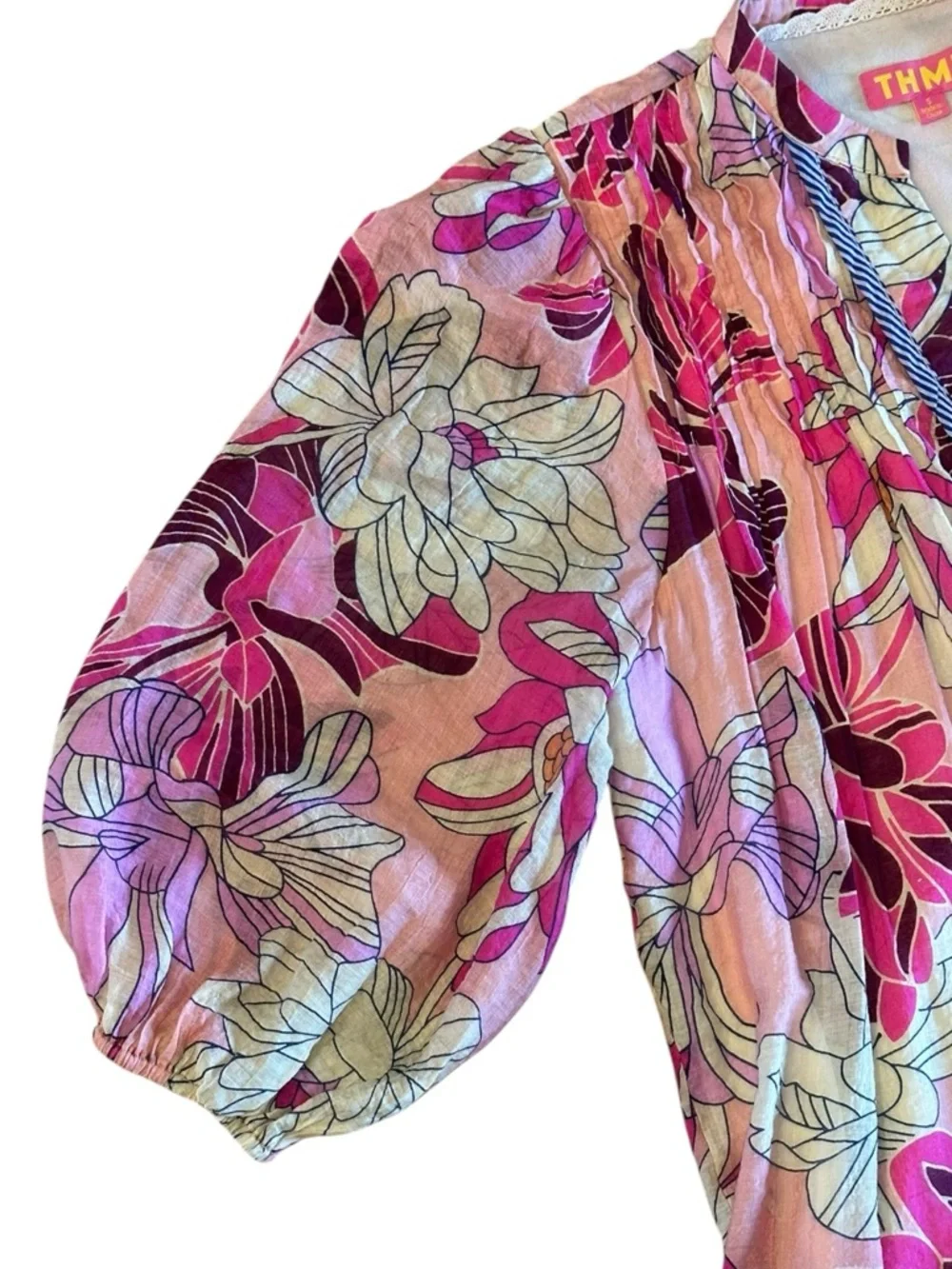 THML | Pink Floral Drop Waist Dress Sz S EUC - Picture 5 of 9